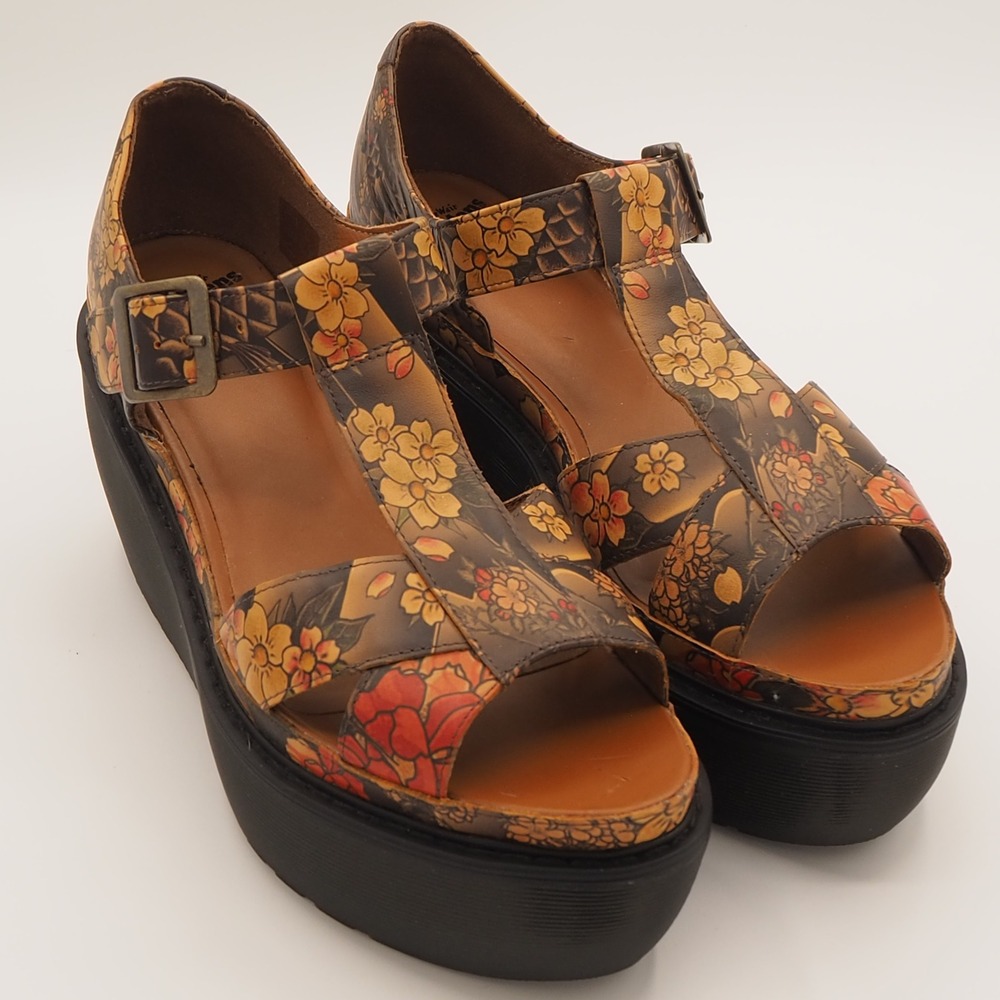 Dr. Martens Adaya Evisu Wagara Tattoo AOP Chunky Platform Sandals US Women's 10